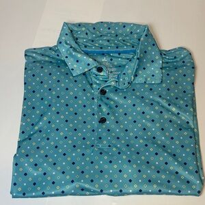 Men's Blue Patterned Polo Shirt